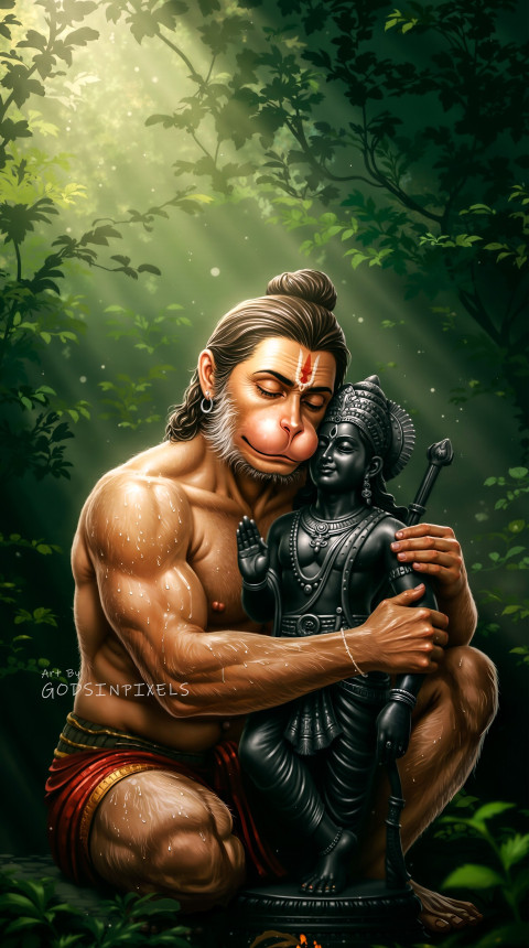 Lord Hanuman Ji And Lord Ram Photo Free Wallpaper Image