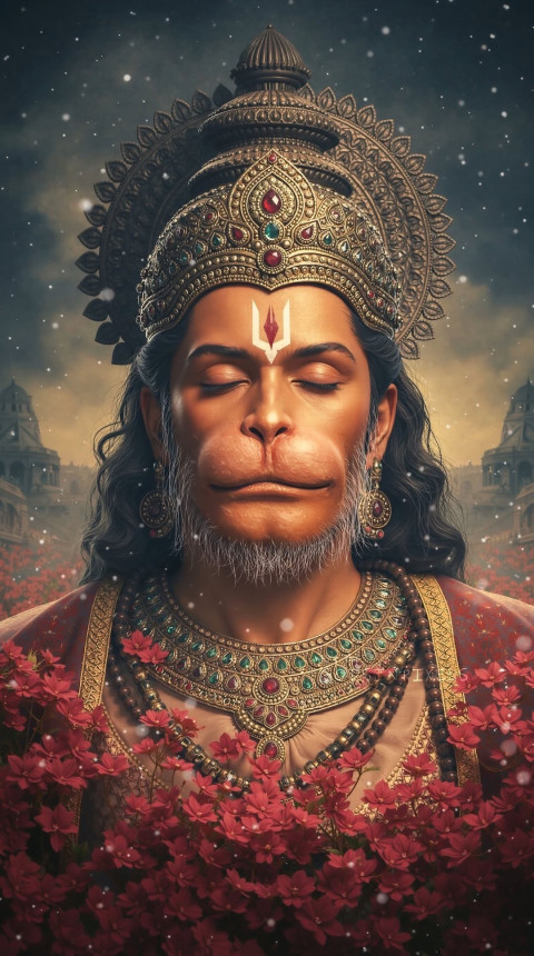 Lord Hanuman Ji Full Screen Mobile Wallpaper Image