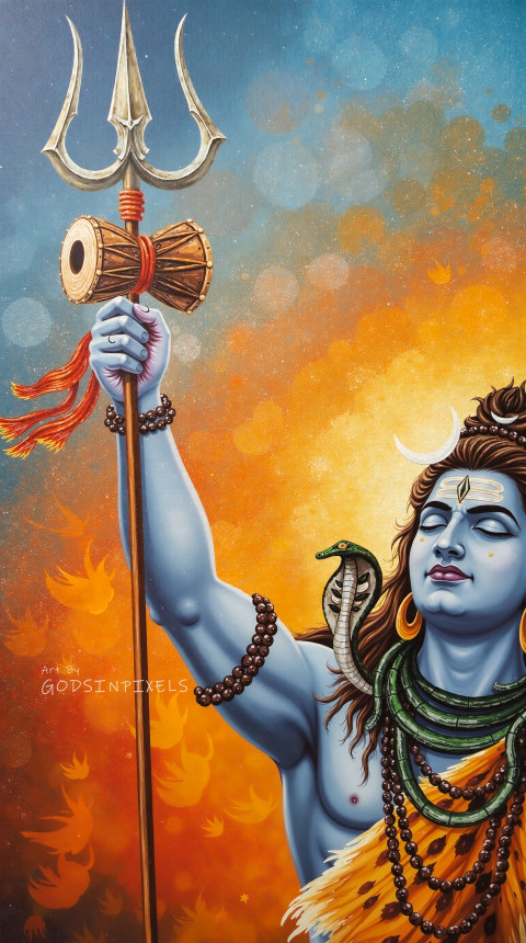 Lord Mahadev With Trishul Hd Photo Full Screen Wallpaper