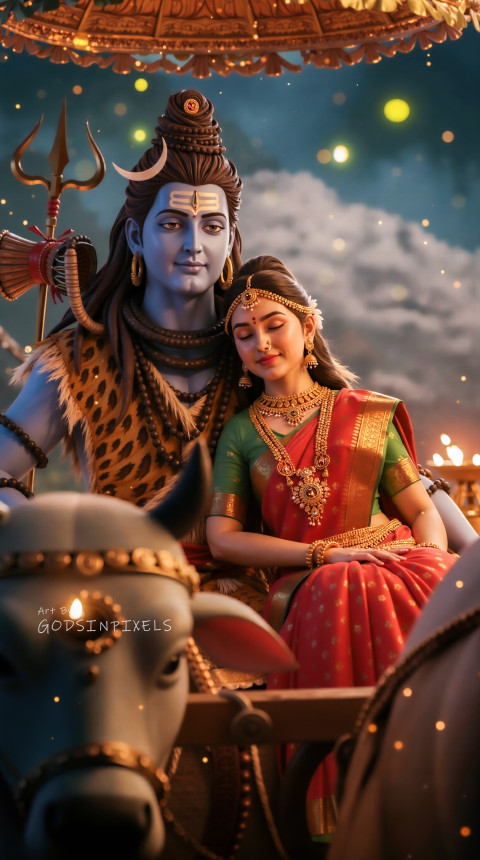 Lord Shiva And Parvati Photo Free Mobile Screen Wallpaper Background