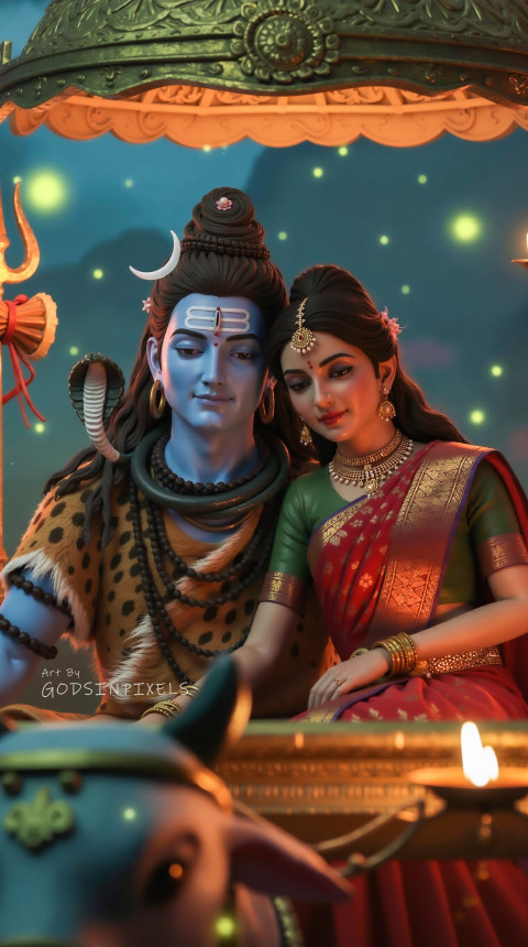 Lord Shiva And Parvati Photo Free Mobile Screen Wallpaper Background