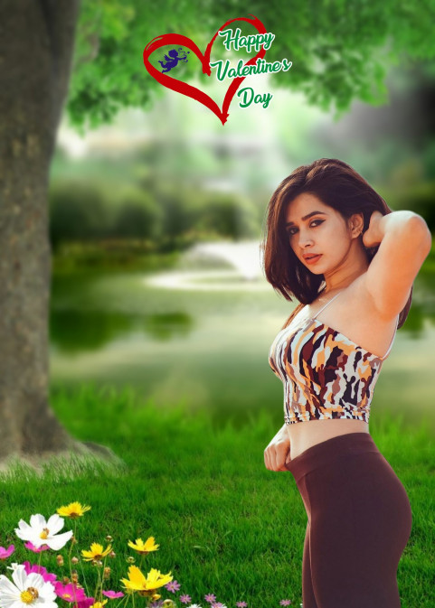 Love Valentine Day Bakground With Girl For Trending Picsart Editing
