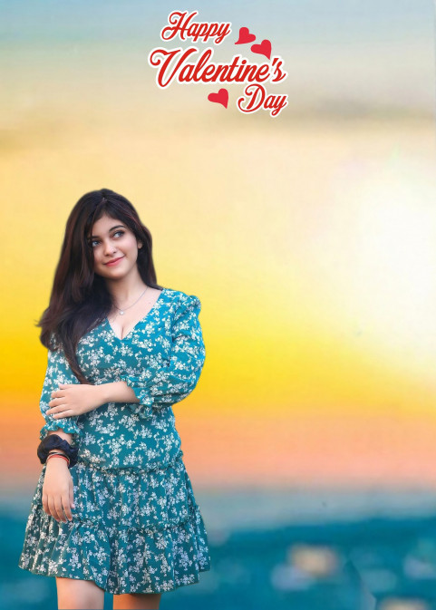 Love Valentine Day Bakground With Girl For Trending Picsart Editing