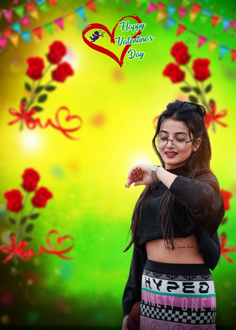 Love Valentine Day Bakground With Girl For Trending Picsart Editing