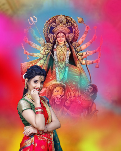 Maa Durga Puja Background For Cb Snapseed Photo Editing With Girl Free
