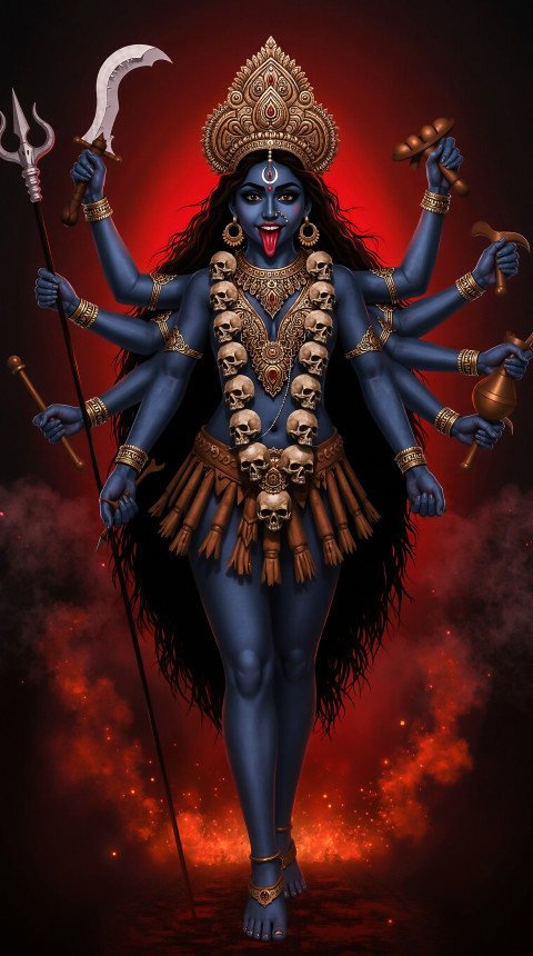 Maa Kali Full Screen Mobile Background Wallpaper And Ios