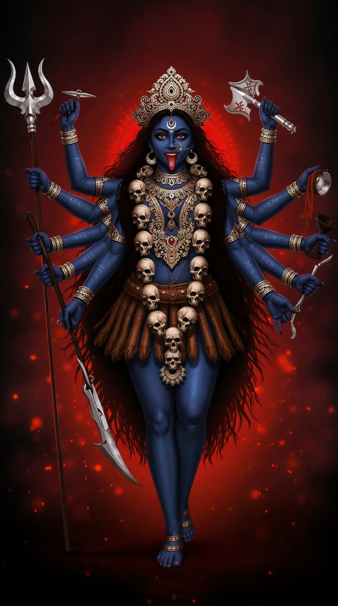 Maa Kali Full Screen Mobile Background Wallpaper And Ios Stock