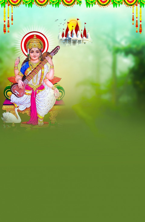 Maa Sarswati Puja CB Background HD For Picsart Photo Editing