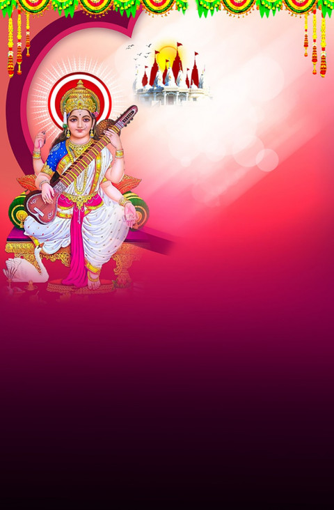 Maa Sarswati Puja CB Background HD For Picsart Photo Editing Photo