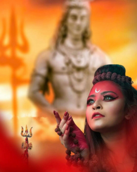 Mahashivratri Background With Girl For CB PicsArt Editing