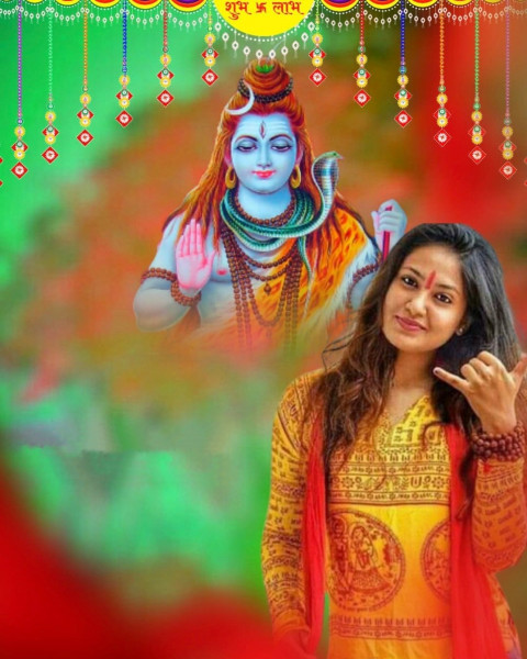 Mahashivratri Background With Girl For CB PicsArt Editing