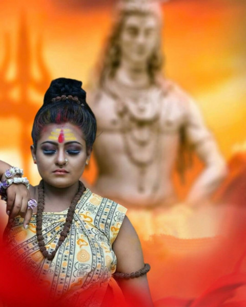 Mahashivratri Background With Girl For CB PicsArt Editing Free
