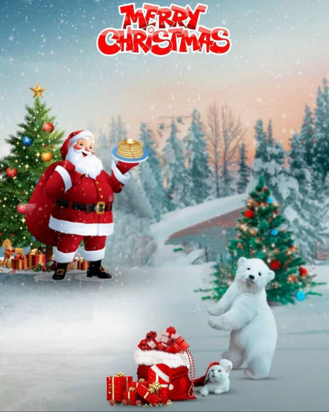 Merry Christmas Background For Editing With Santa Claus Pic