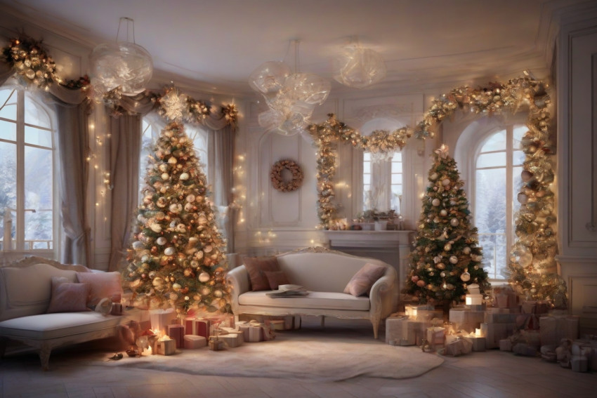 Merry Christmas Decoration indoor in Home Wallpaper For Desktop