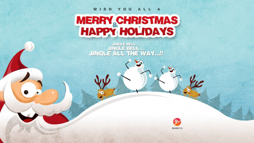 Merry Christmas Happy Holidays Wallpaper Full HD