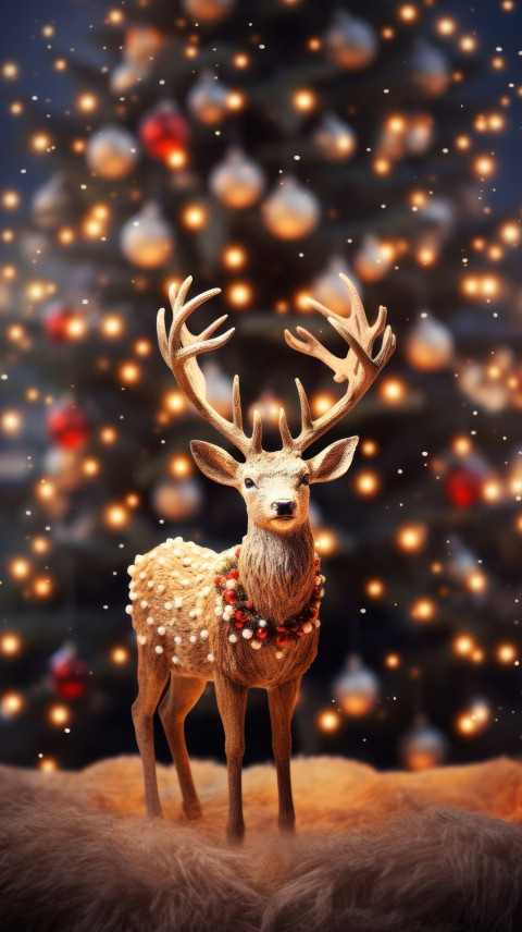 Merry Christmas Mobile Wallpapers HD With Raindeer Photo