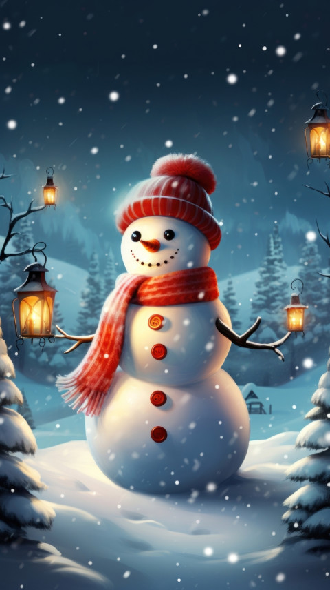 Merry Christmas Mobile Wallpapers HD With Snowman Photos