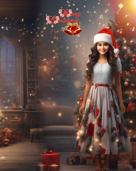 Merry Christmas PicsArt Photos Editing Girl Background Download