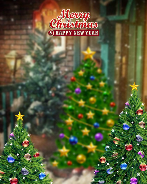 Merry Christmas Tree Background PicsArt Photo Editing Image