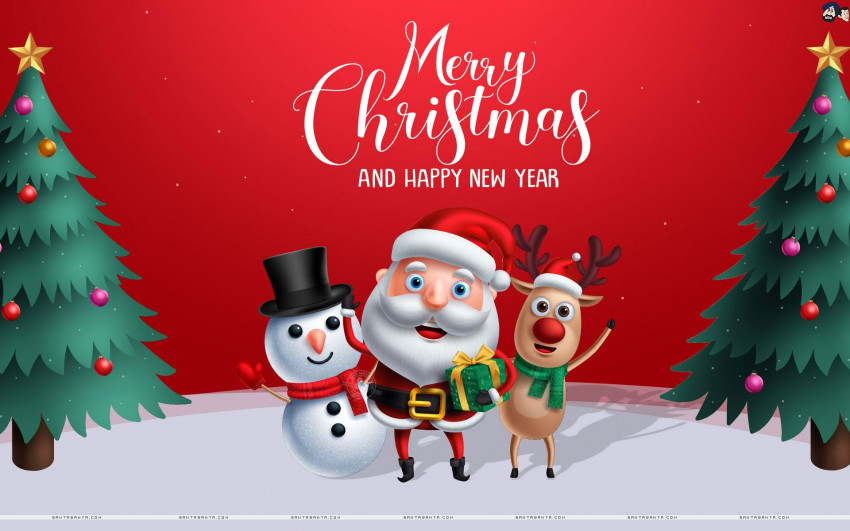 Merry Christmas Wishing Card Wallpaper Download Free