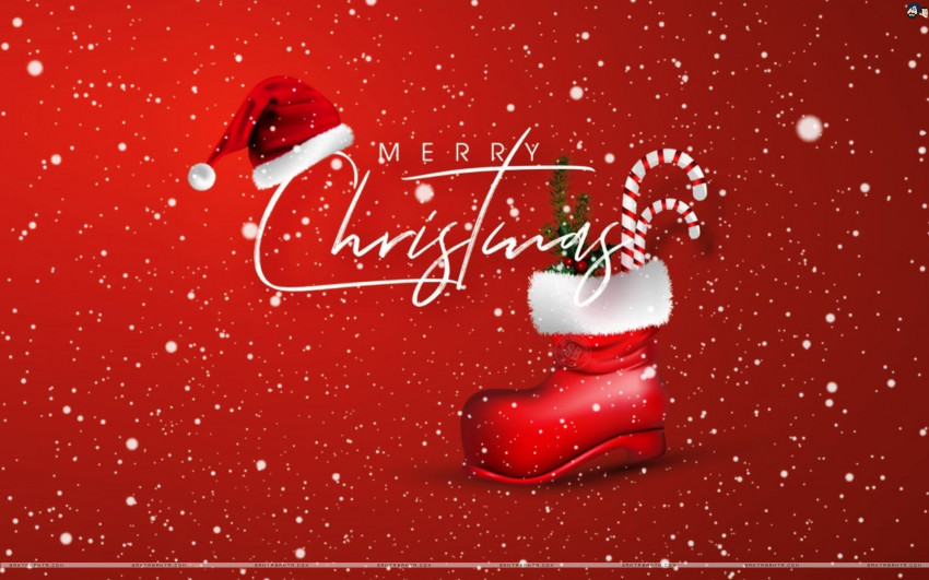 Merry Christmas Wishing Card Wallpaper Download Free