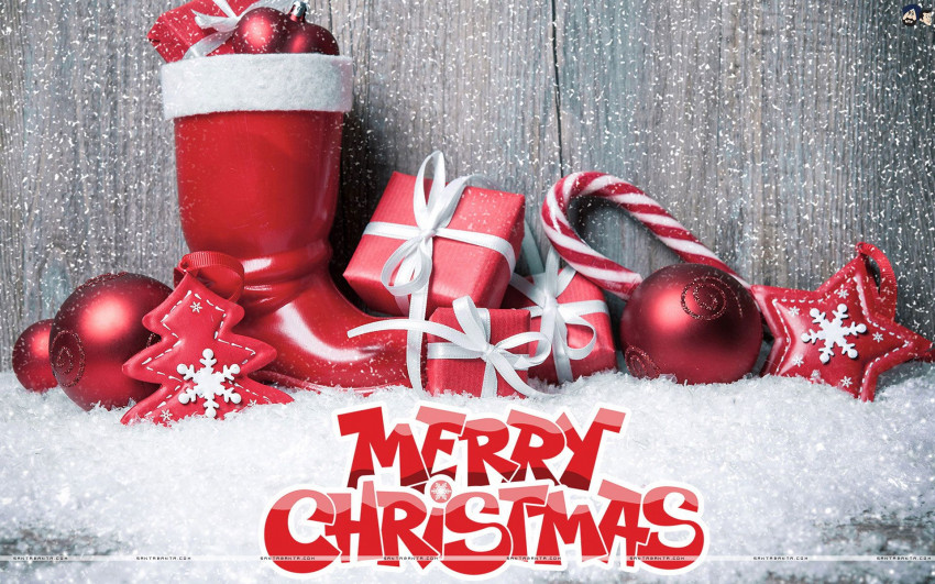 Merry Christmas Wishing Card Wallpaper Download Free