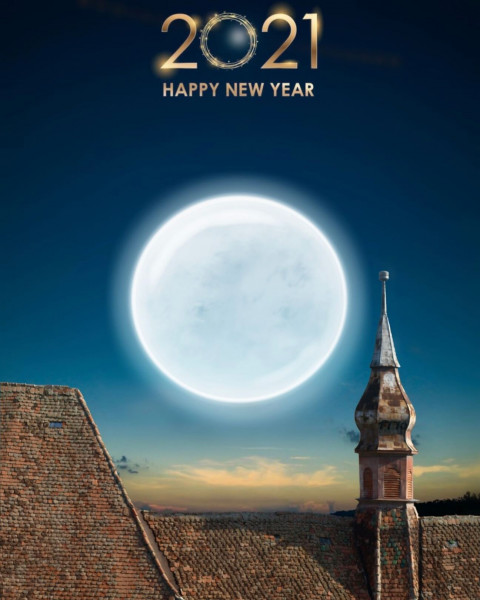 Moon 2022 Happy New Year CB PicsArt HD Background