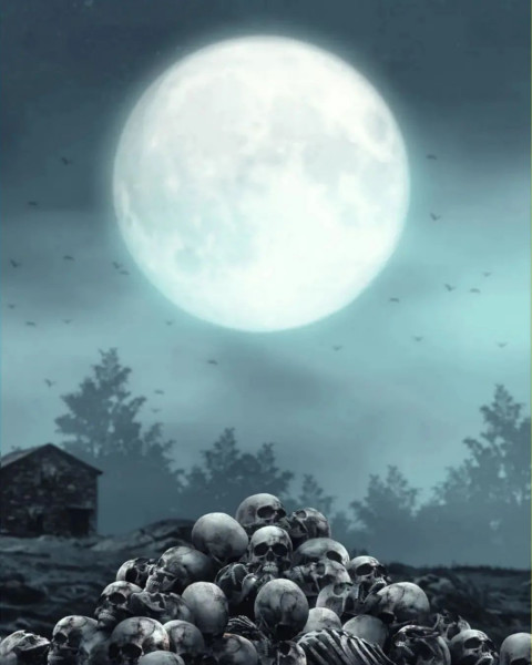 Moon PicsArt Editing HD Skull Background Download Free