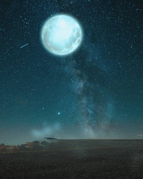 Moon With Star Full HD Background For Picsart