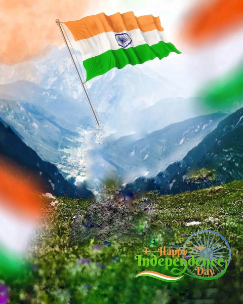Mountain Happy Independence Day Tiranga Background Download HD