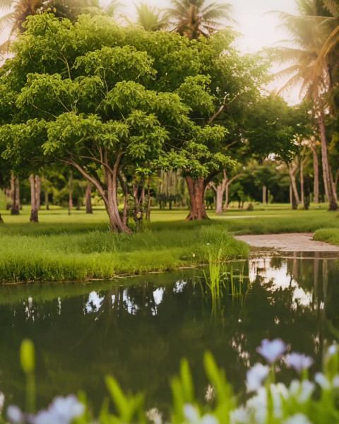 Nature Photo Editing Blur Green Tree Background