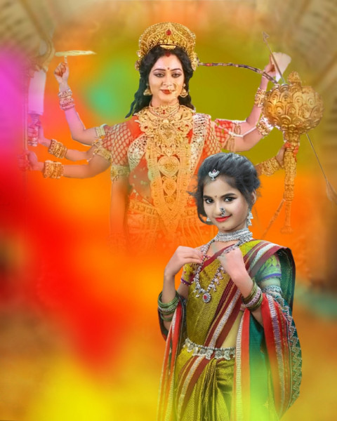 Navratri Background With Girl For Durga Puja Cb Photo Editing Pics