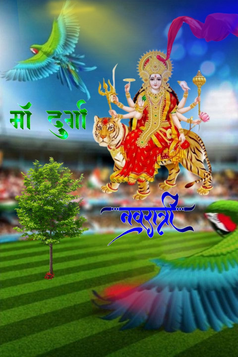Navratri Maa Durga Nature CB PicsArt Full HD Background