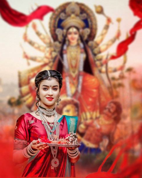 Navratri Maa Durga Puja CB PicsArt Editing Background