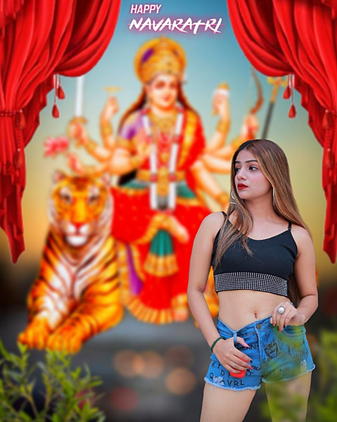 Navratri Special Photo Editing Image Durga Puja Girl Backgrounds