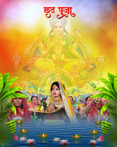 New Snapseed Happy Chhath Puja Girl CB Background Full HD