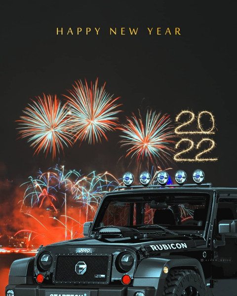 New Year 2022 Background For Picsart Editing With Jeep