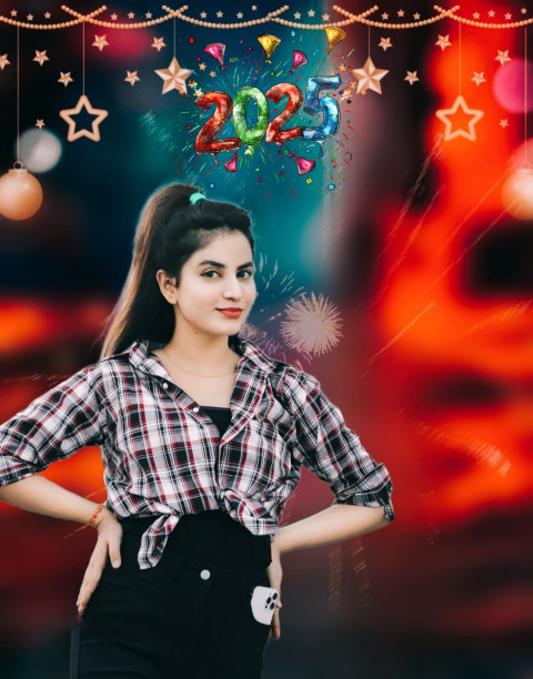 New Year Celebration Photo Editing Background 2025