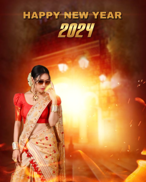 Photohsop Happy New Year Background 2024 For CB Editing Image