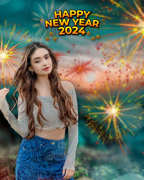 Photohsop Happy New Year Background 2024 For CB Editing Images