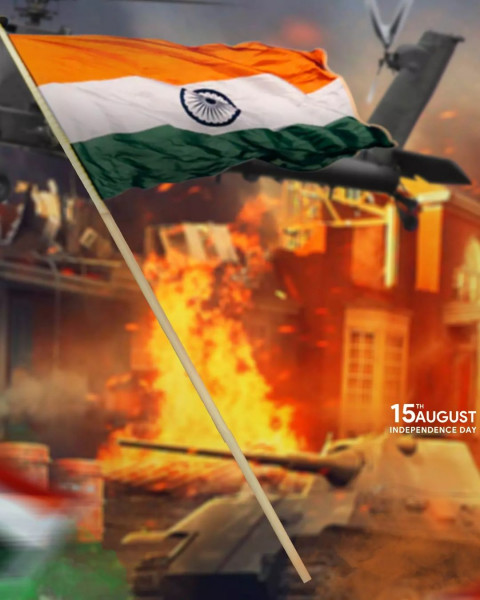 Photoshop 15 August Tiranga Indian Flag Background Download Full HD