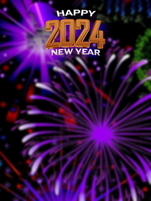 Photoshop Blur Firework Background For New Year 2024 Editing