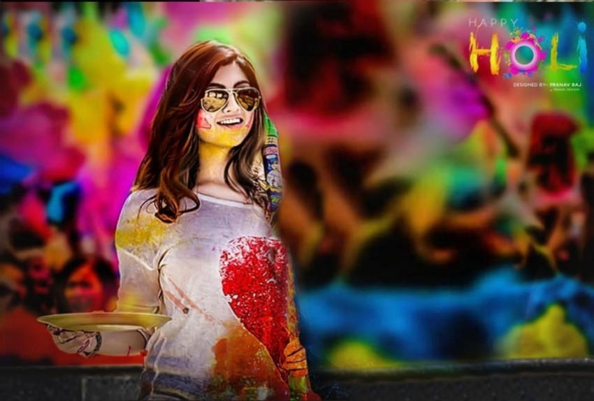 Photoshop Colorful Holi Girl HD CB Picsart Editing Background Full HD