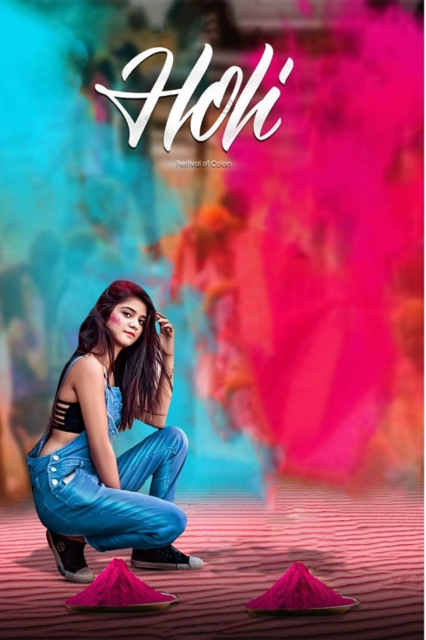 Photoshop Colorful Holi Girl HD CB Picsart Editing Background Full HD