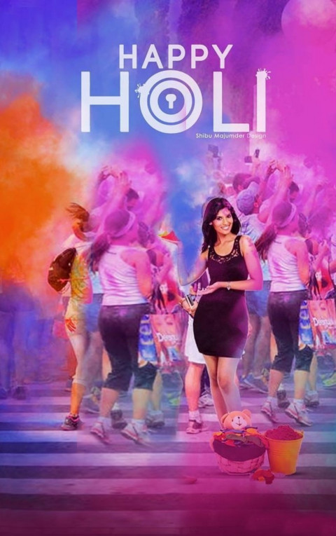 Photoshop Colorful Holi Girl HD CB Picsart Editing Background Full HD