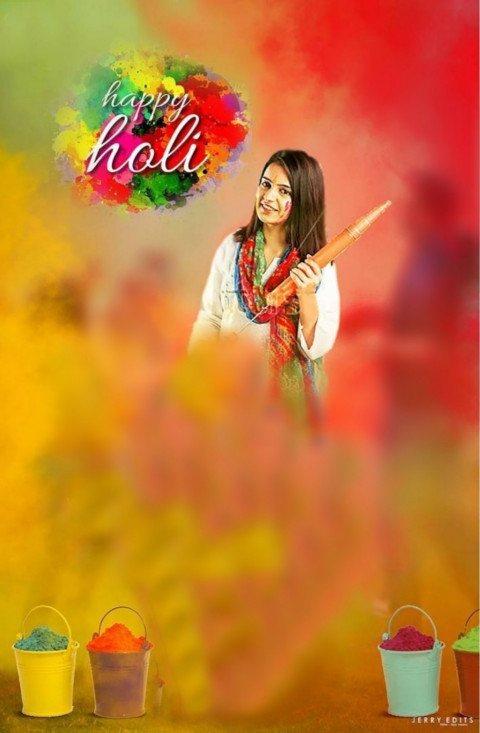 Photoshop Colorful Holi Girl HD CB Picsart Editing Background Full HD