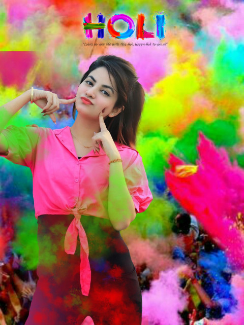 Photoshop Colorful Holi Girl HD CB Picsart Editing Background Full HD