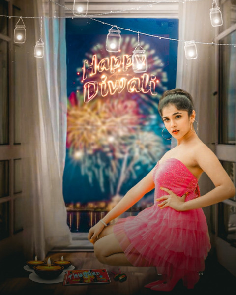 Photoshop Girl Diwali Editing Background HD Download