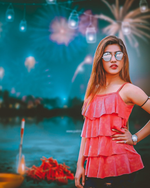 Photoshop Girl Diwali Editing Background HD Download Free