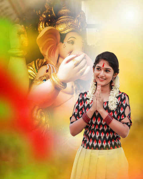 Photoshop Girl Ganesh Ji Photo Editing Background HD Images